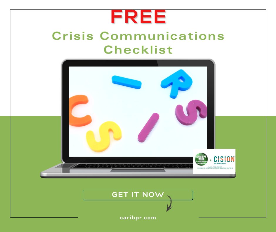 #PRNEWS - Don't get caught off guard! 🚨 Be prepared with our 3-step Crisis Comms Checklist for a proactive PR strategy. Stay ahead of the game and avoid disaster! #PRTips 📝🔒 
Check it out now: bit.ly/3xtHqK0
#CARIBPRWIRE, #PRNEWSWIRE