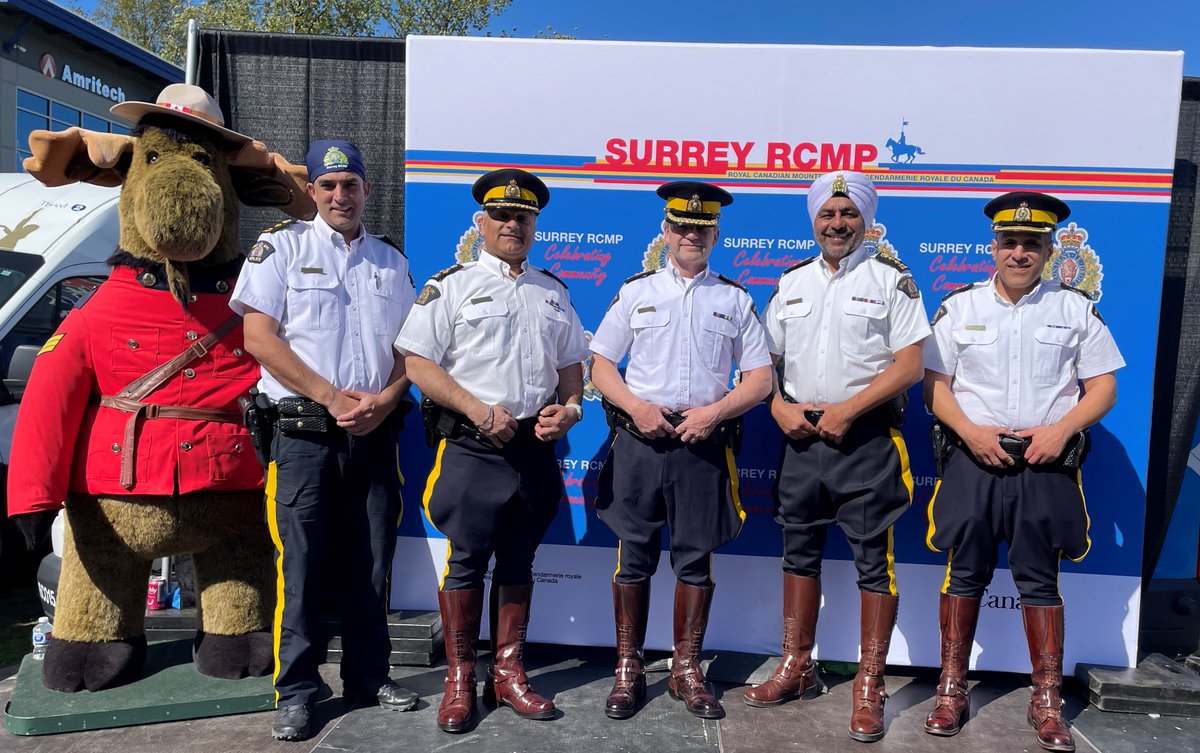 Surrey RCMP’s Senior Leadership Team at the Vaisakhi celebrations today! We are honoured to be part of this community celebration.