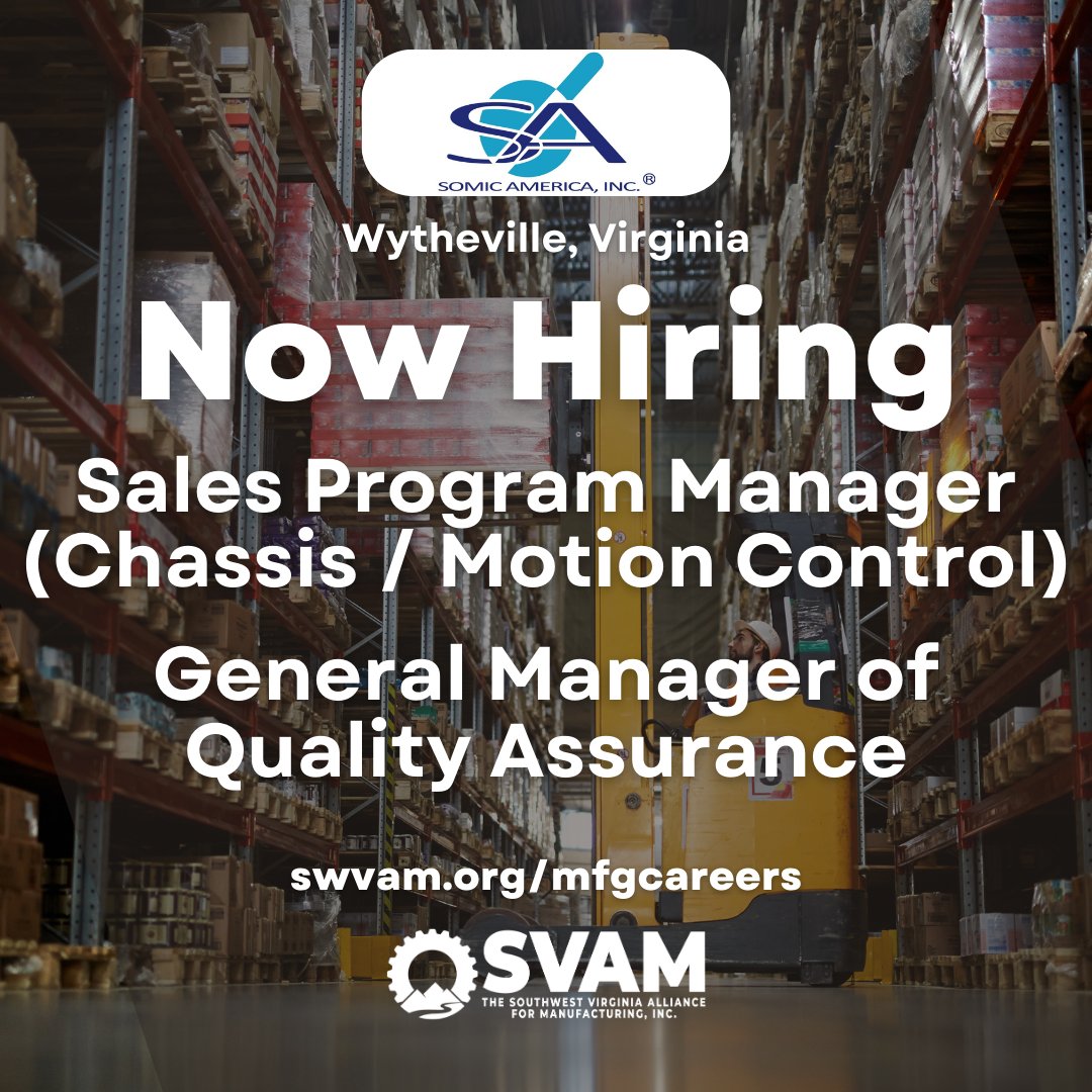 Somic America in Wytheville, VA is hiring! Explore job opportunities now: ow.ly/yuBU50QwLy0 #WythevilleVA #JobOpportunity

(Note: This post was created by SVAM and isn't an official post from Somic America.)