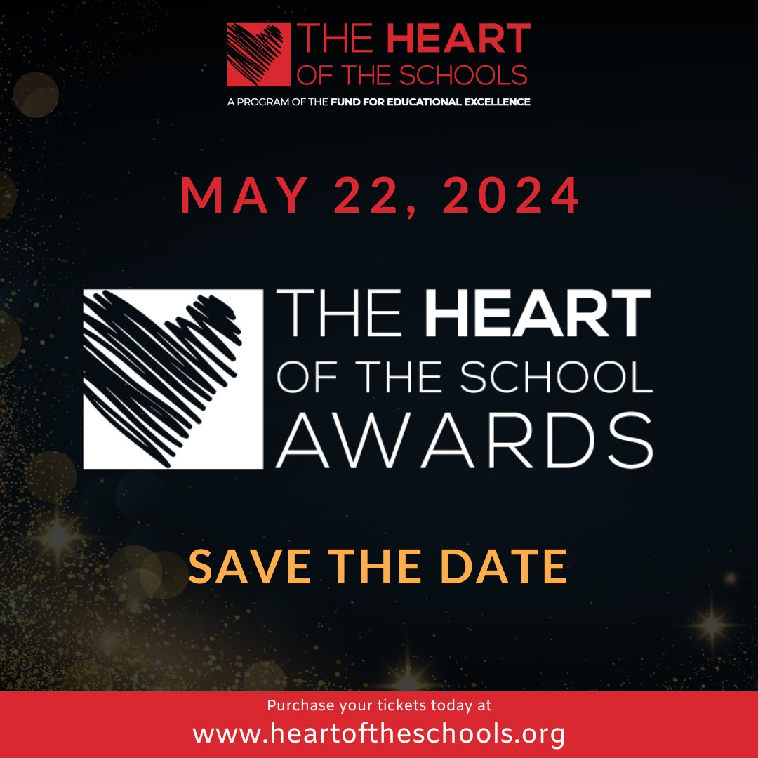 Join the celebration on May 22nd! The Heart of the School Awards is the Fund's annual event recognizing people who have one of the toughest jobs in our city - @baltcityschools principals. Get your tickets today: classy.org/event/2024-hea… #heartoftheschools