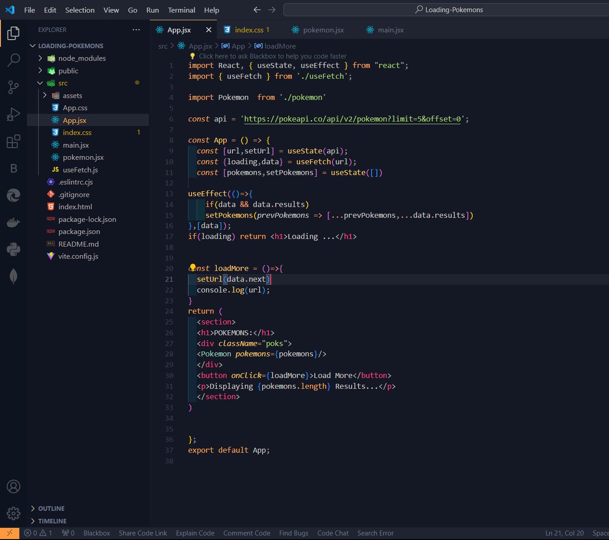 Ayush29081's tweet image. 🌟 Just finished my first #React project! It's a simple Pokémon browser using #PokeAPI with a "Load More" feature. Proud of stepping into React and API integration! #BuildInPublic #LearnInPublic #webdevelopment