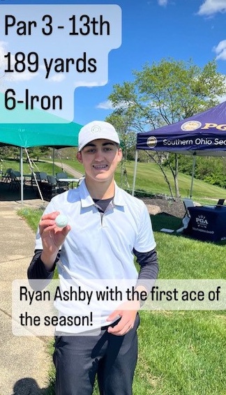 MiamiValleyGolf's tweet photo. Congratulations Ryan!  A #HoleInOne during our Junior Championship at Pipestone! #golf #ace #golflife #JuniorGolf #USGA #development #SOPGA https://t.co/RUr77Pitgu