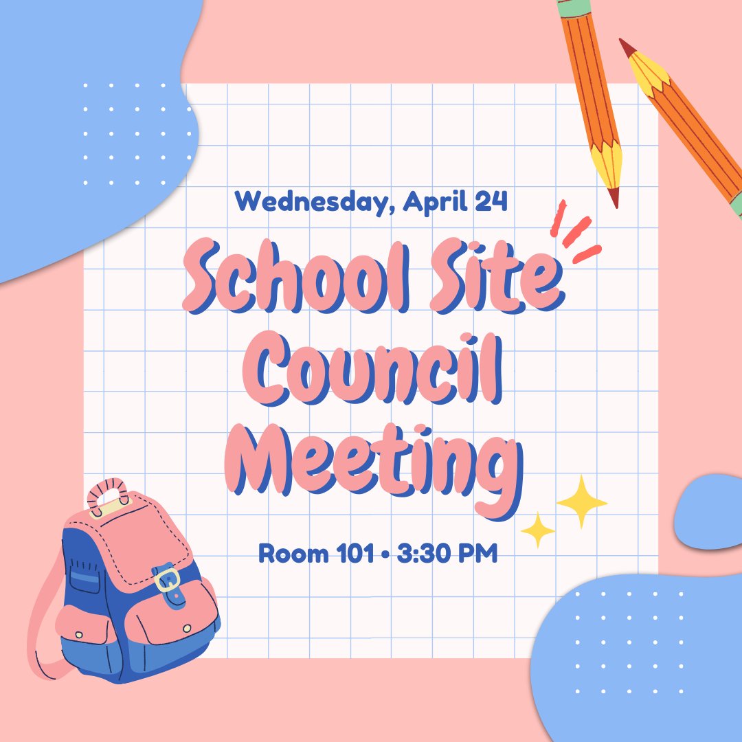 Hey, Irish! There will be a School Site Council Meeting this Wednesday, April 24 in Room 101. The meeting will start at 3:30 p.m. In attendance will be the principal, teachers, and other school personnel. All are invited. #KHigh4Life #EngageEducateEmpower -VO