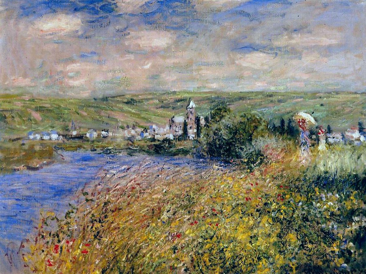 👨‍🎨 Claude Monet 🖼️ Vetheuil Seen from Ile Saint Martin, 1880. 🇫🇷