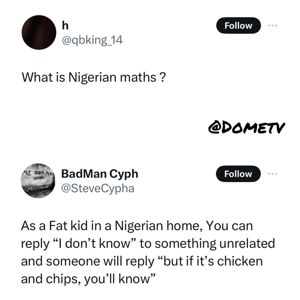Twitter funny replies/videos.

1. You’ll always know once it’s food 😂