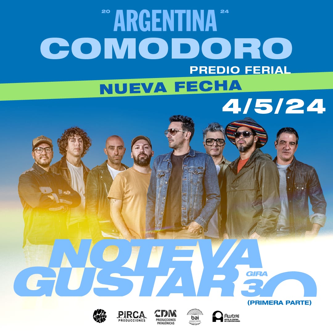No Te Va Gustar llega a #Comodoro en su gira por los 30 años.
Como siempre las entradas en Don José Hogar y en cdmticket.ar