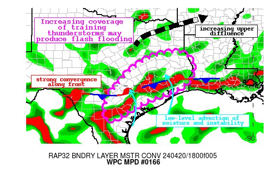 #WPC_MD 0166 affecting South-Central through Eastern Texas, #lawx #txwx, wpc.ncep.noaa.gov/metwatch/metwa…