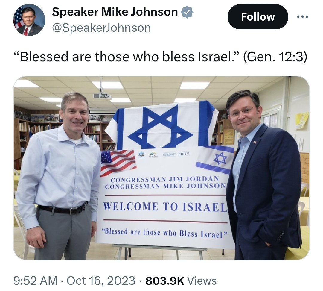 🇺🇸🇮🇱 WHO DOES MIKE JOHNSON SERVE?