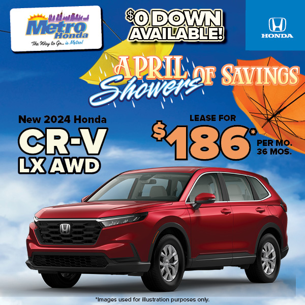 🚨 NEW LOW PRICES 🚨 
Spring savings are here and you can hop in a 2024 CR-V for as low as $186 a month 😮 
🔗 bit.ly/3OzjTxK
.
.
.
#MetroHonda #TheWayToGoIsMetro #JerseyCity #NJ #CarOfTheDay #HondaUSA #Honda #Offers #Lease #BuyNew #ShopNow #CarSpotting #CarsUnlimited