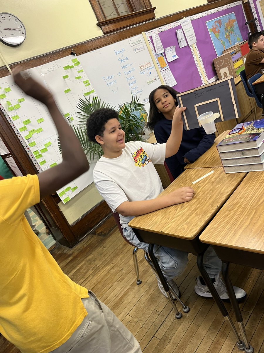 MsPepeLibrarian's tweet photo. Sixth graders @S8_Belleville had so much fun designing and building their basketball hoops with recycled materials in honor of #MarchMadness &amp; #EarthDay2024🌎 #STEMeducation #librarymedia @8Principal @missmacbps https://t.co/9pz58sy9bH