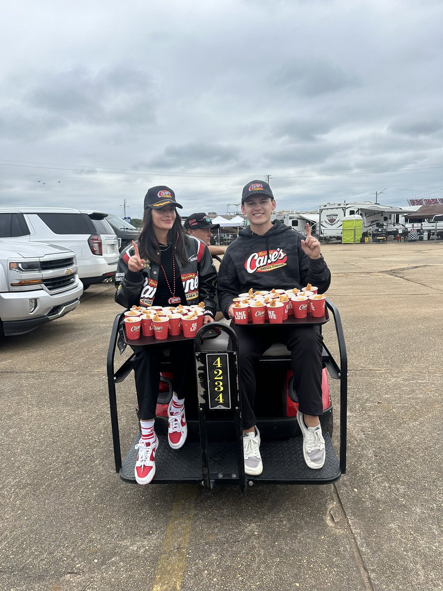 Come find @ToniBreidinger and I… we are passing out @raisingcanes in the infield on the BLVD