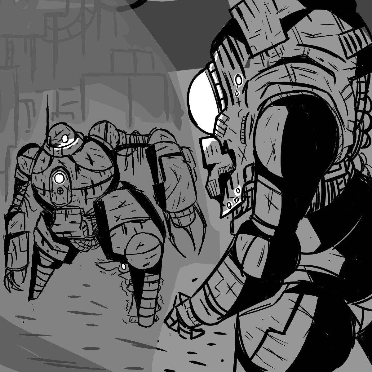HelloAbyssal's tweet image. never done a introductory
cause quite frankly i expected this account to be deserted and dead but i still use it
so anyway names abyssal
i create things both in artworks and writings
My friends just know me as a person with a obession with rabbits
armour
robots
and stories