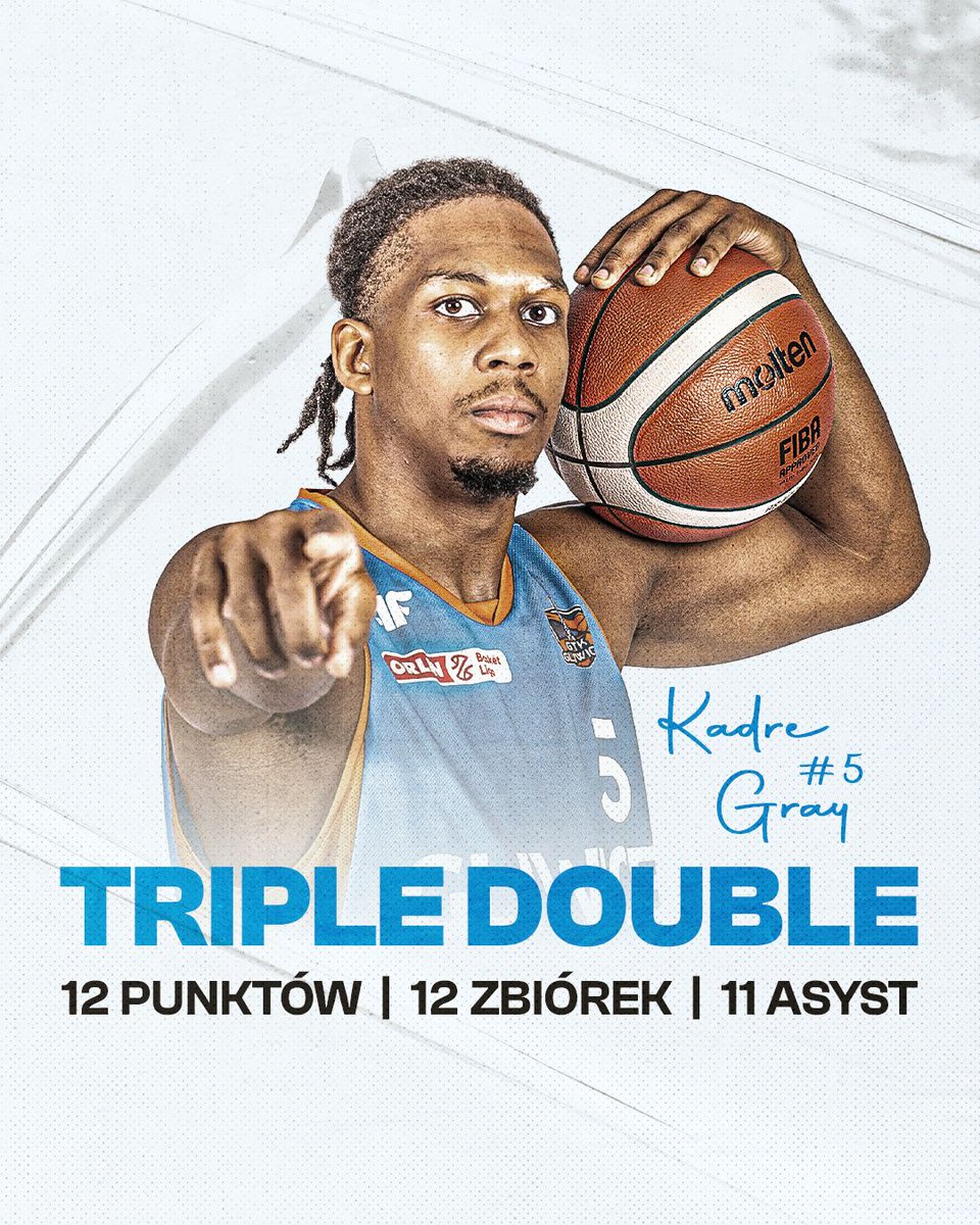 TRIPLE-DOUBLE ALERT 🚨 Kadre Gray po raz drugi w tym sezonie ✅ #plkpl #TeamGTK