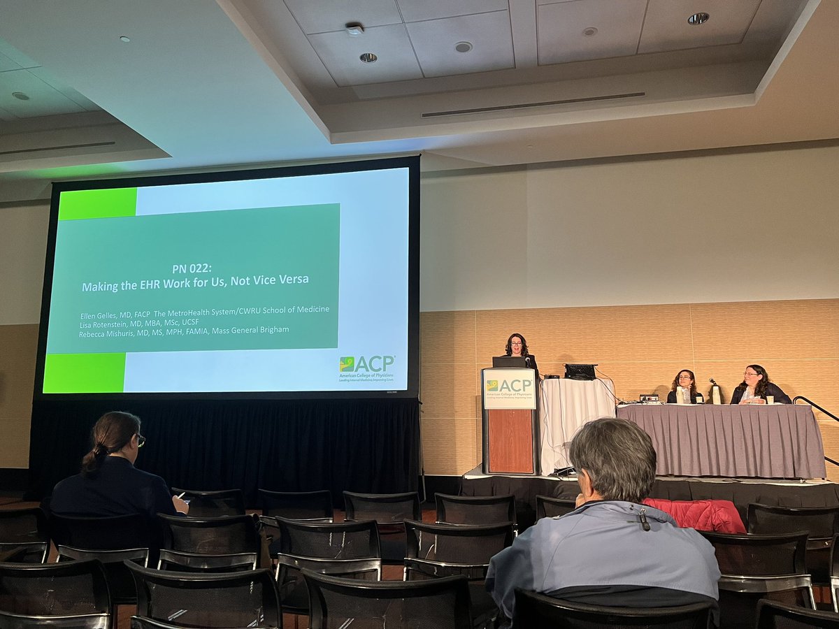 @ACPIMPhysicians with a deep evidence based presentation on “Making the EHR Work for You” @LisaRotenstein @rmishuris @EllenGelles @AMIAinformatics #IM2024