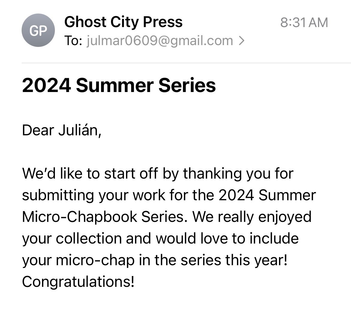 My first chapbook hits the digital streets this summer with @GhostCityPress! It’s about poop, farts, waste, Western decline and love. It’s named after a line from I Think You Should Leave, Season 1. Whoever guesses it before it drops— I’ll give you a big hug next time I see you.