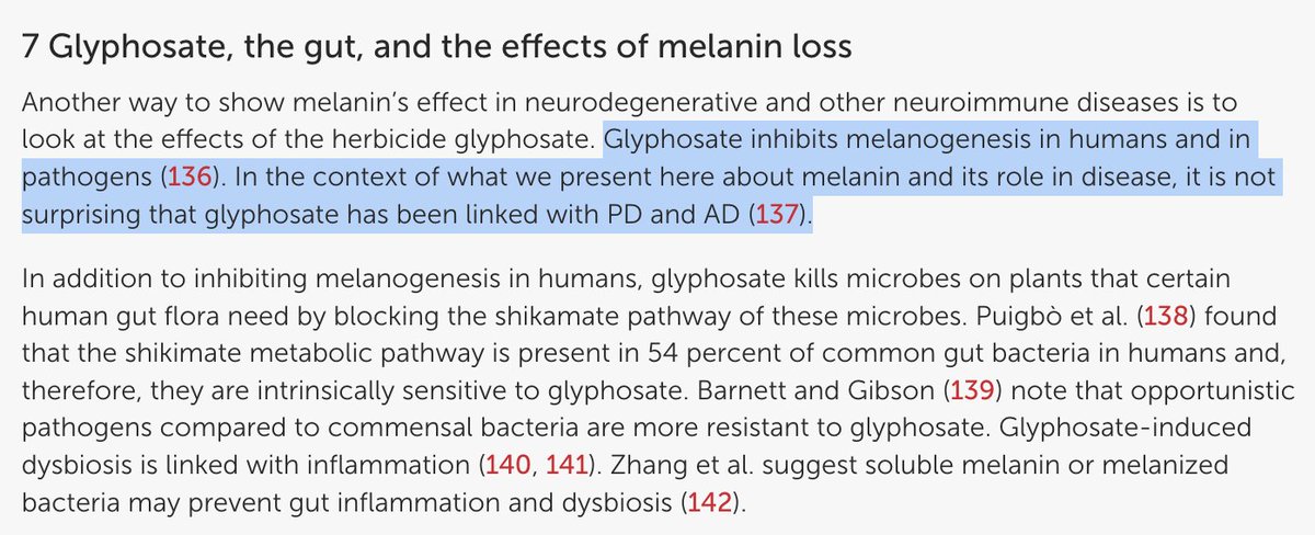 glyphosate inhibits melanin production...

meaning the more pesticides you eat, the less tan you'll get