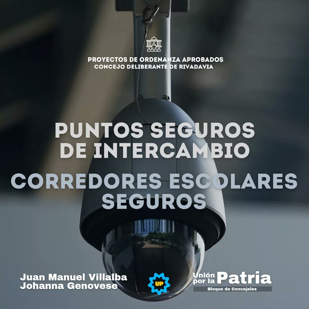 jmanuelvillalba's tweet photo. Esta semana se aprobaron en el @HcdRivMza dos propuestas nuestras para contribuir a mejorar la #seguridad en #Rivadavia https://t.co/oOqkXknxbV