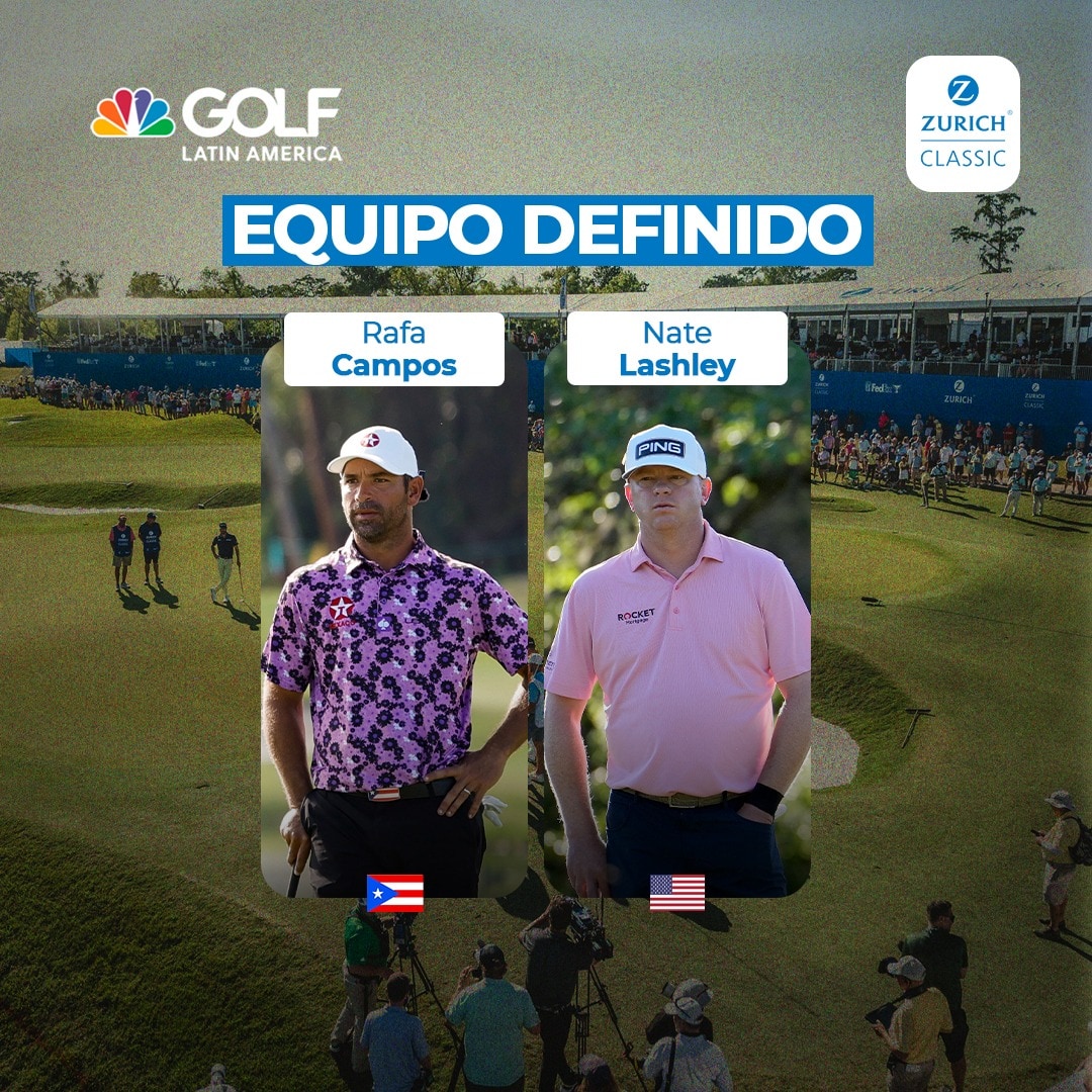 ¡La próxima semana! ⛳ @RafaCamposGolf compartirá participación con Nate Lashley en el @Zurich_Classic que ya se avecina.