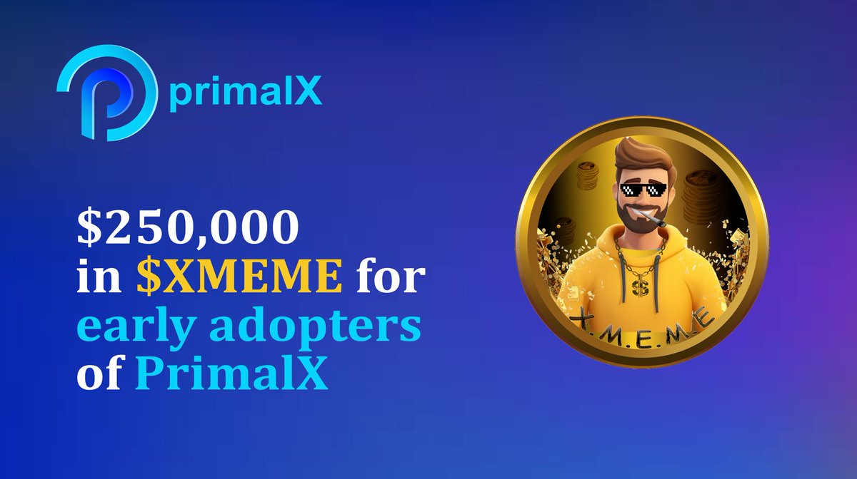 Get the early experience with PrimalX Exchange, Receive 500 $XMEME token for every signups and 100 $XMEME for every successful Referral.. Register Now: beta.primalx.io