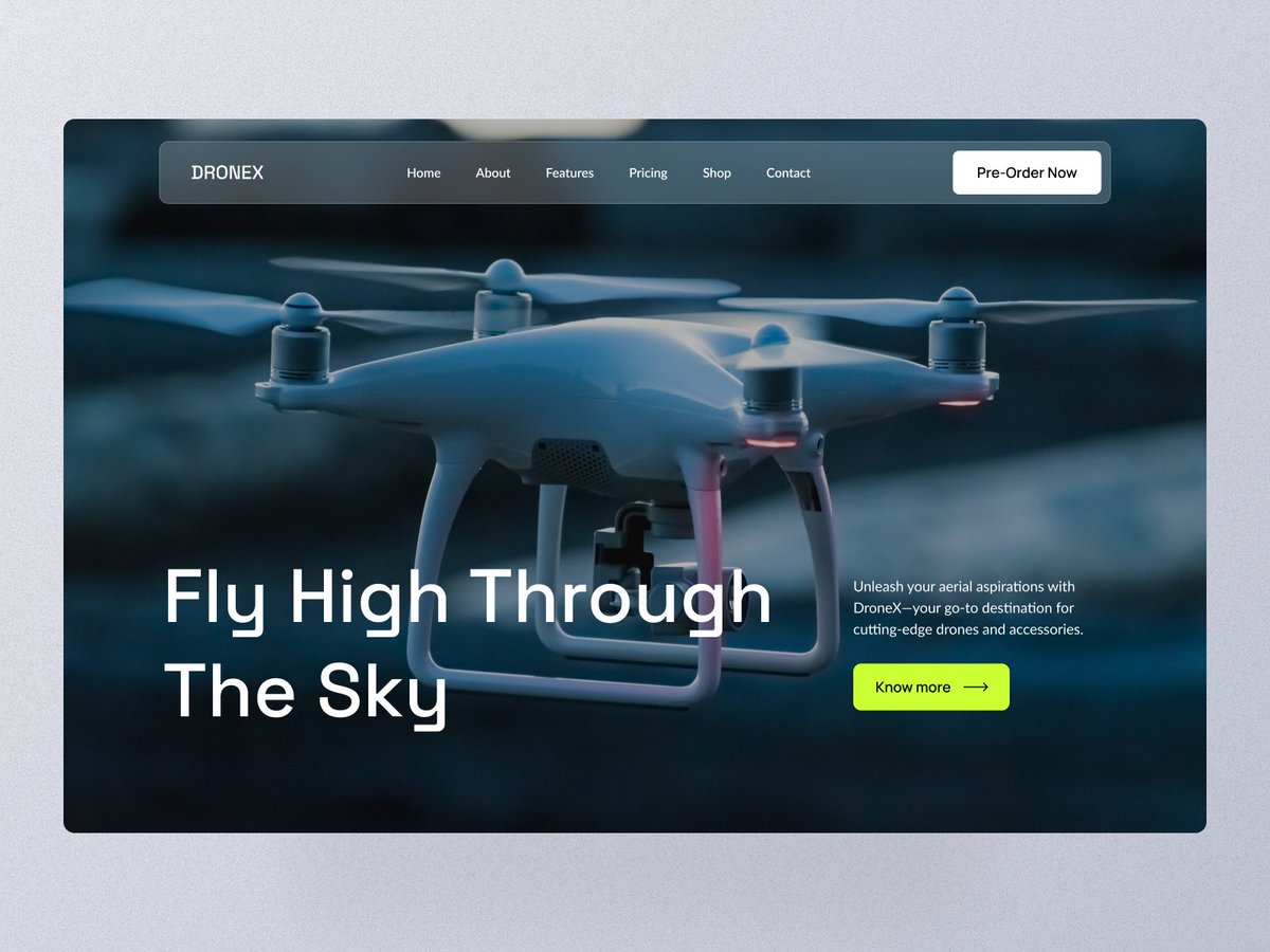 DRONEX - Drone Web Header flames.design/projects/20473… #design #designinspiration #designers