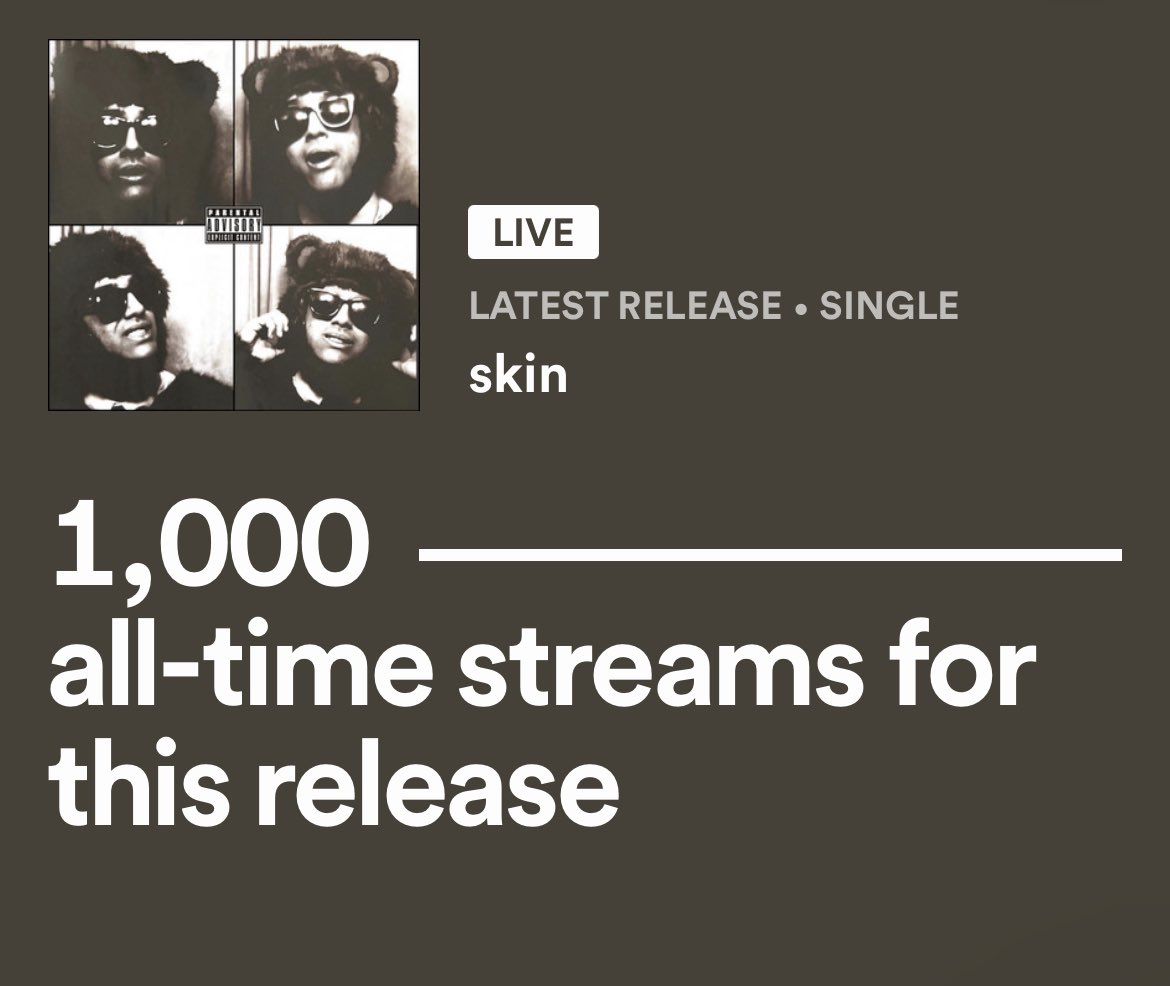 1,000 streams in 3 days thank you thank you thank you thank you thank you i am so grateful u don’t understand full music video tomorrow