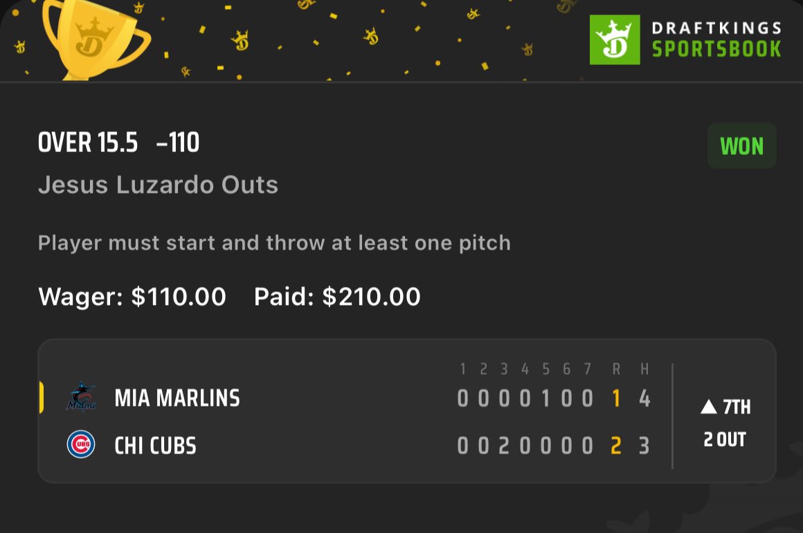 🚨Cash This ⚾️ Pitcher Outs Sent In By @HoodRich4Pres 🔥 $110 ➡️ $210💰 #GamblingX Posted In Telegram ➡️ Whop.com/the-sweepers
