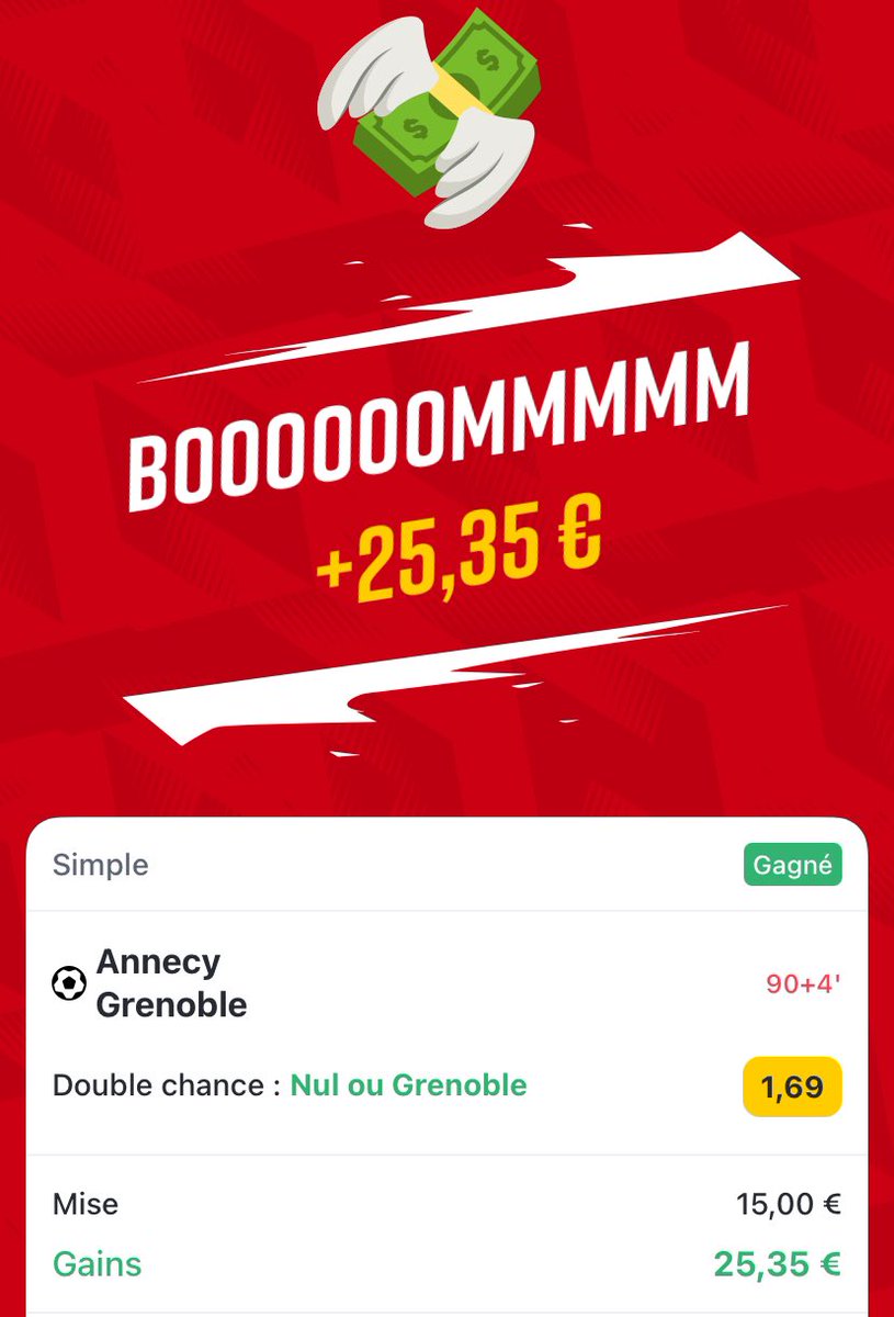 betsports59's tweet photo. Confiance du jour ✅

L2 🇫🇷

📊1,69

Annecy - Grenoble : N2 ✅

De retour pour pour une cote qui me parait pas mal aux vues des séries en cours de chacune des équipes
- Annecy 5 vic de suite
- Grenoble 5 déf de suite à l’extérieur 

Bref le N2 se tente pour retrouver la confiance https://t.co/ITYfbYqUmk
