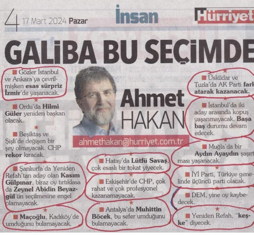 İşkembesi ile tahmin yapanların gazeteci kılığına girmiş olanına bir örnek.