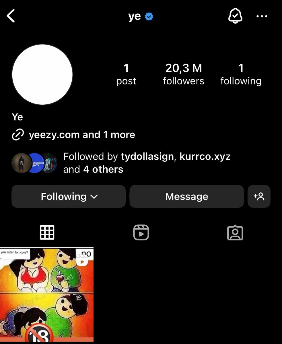 Kurrco's tweet photo. Kanye posted a J. Cole meme via IG 😭 https://t.co/yicPrRYM3s