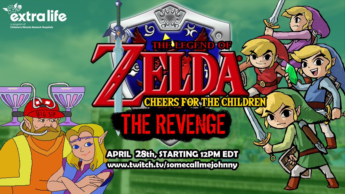 We didn’t forget! Join us next weekend for our incentive stream! As a thank you for helping us reach our donation goal, we will be playing through all of the Zelda CDi games, and a 4 player session of Four Swords Adventure! Starts at 12 pm EDT on 4/28!