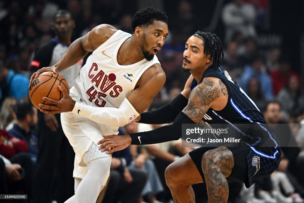 Donovan Mitchell scores 30 points as the Cleveland Cavaliers begin the 2024 #NBAplayoffs with a 97-83 Game One win in their series against the Orlando Magic at Rocket Mortgage Fieldhouse 📷: Jason Miller