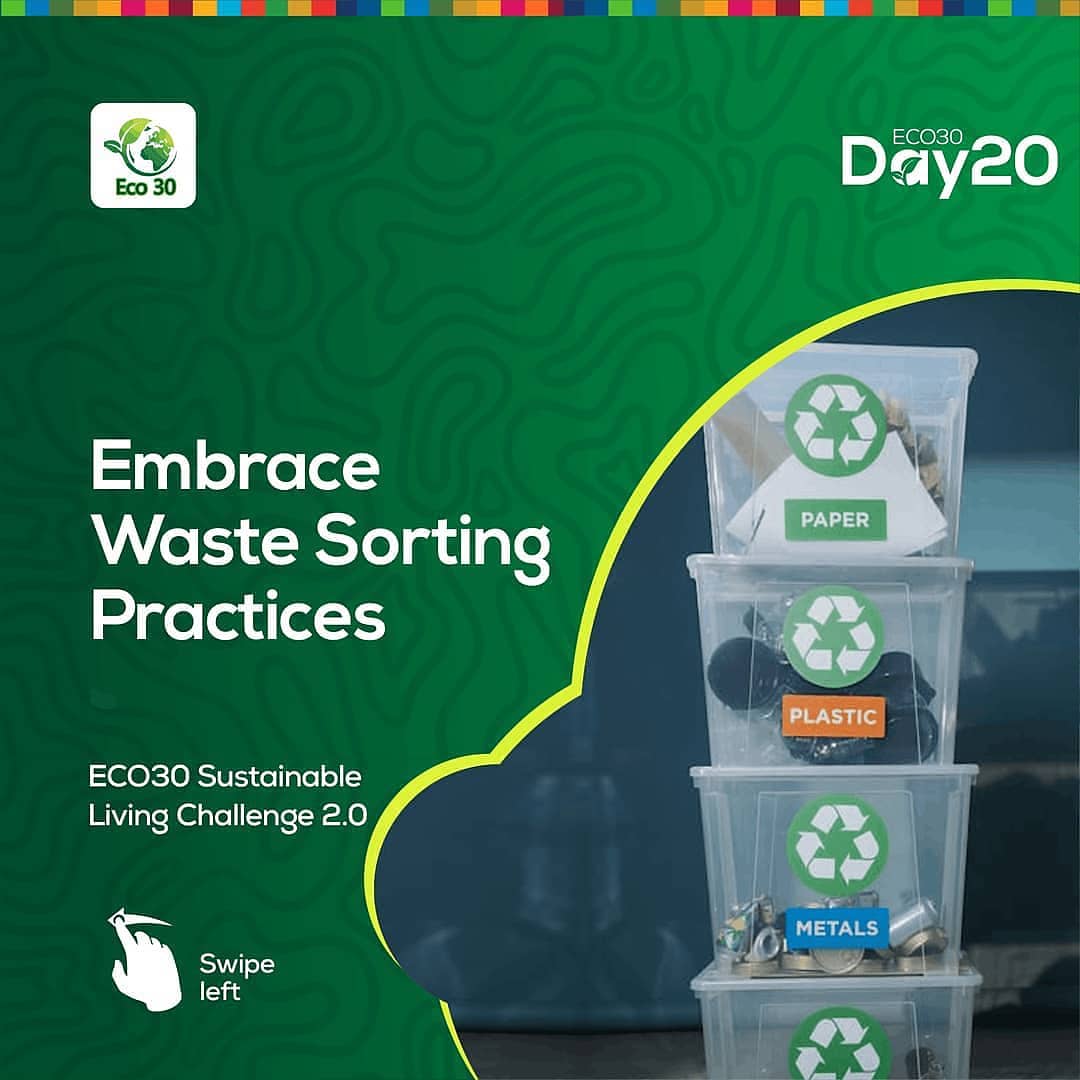 DAY 2O
Please, Embrace Waste Sorting Practices

#favoriteteacher #teacherscholastica #biologist #educationist #sdgsadvocate #Sustainability #viral #eco30impacts #green #reuse #reusable #waste #wasteproducts #sort #sorting #sortingpractice #sdgs #sustainabledevelopmentgoals