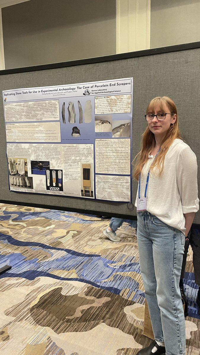 Haley Bjorkland and Justin Garnett have an experimental archaeology poster at #SAA2024 ⚜️(Justin also gave a talk on experiments with atlatls as weapons but we failed to get a photo of it)