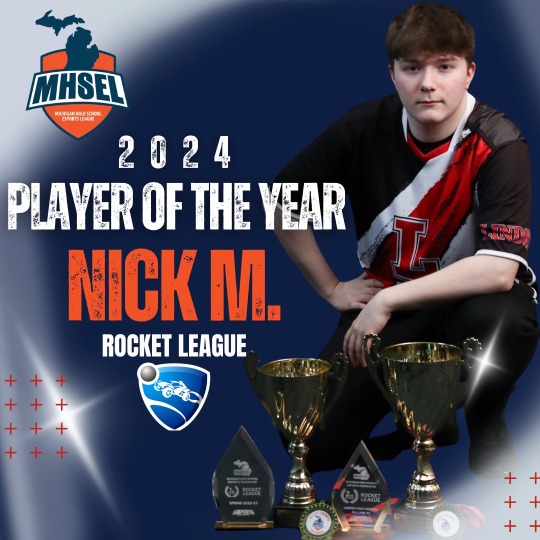 LHSEsportsGO's tweet photo. Congratulations @NickMiller_RL #MHSEL 2024 Player of the Year!#RocketLeague @MASSP_esports @LindenSchools https://t.co/O4LUVpYDex