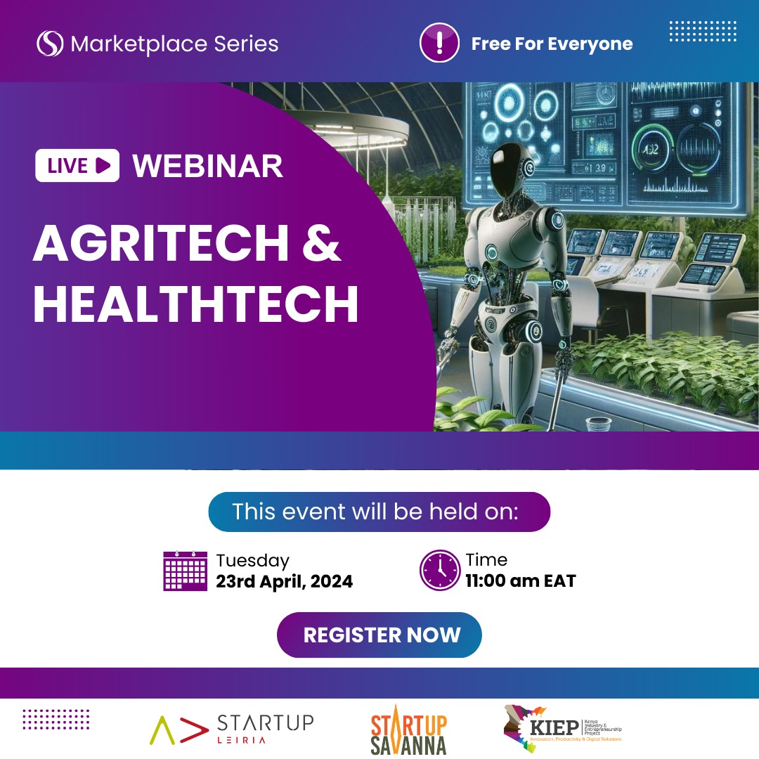 Dive into Portugal's agri-tech and health-tech scenes.Join us for an insightful virtual session on April 23rd, 11:00 am EAT, featuring experts from ciTechCare, The Cricket Farming Co., and BRAINR.