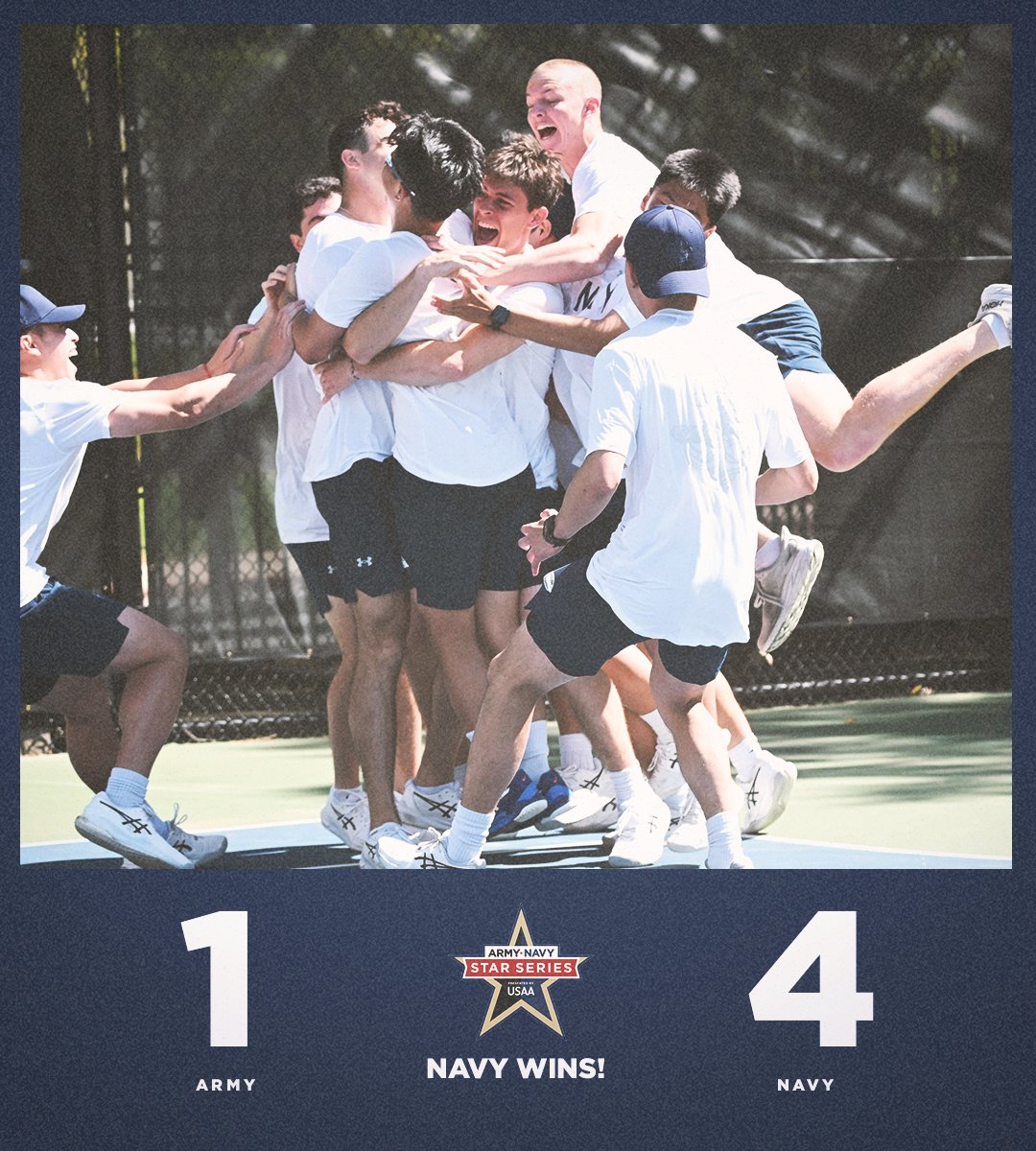 .@NavyMensTennis captures the ⭐️ on the courts in Annapolis 👏👏👏 #ArmyNavy