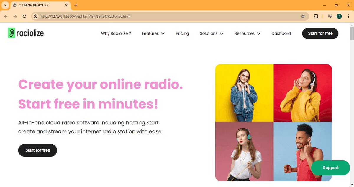 AntoinetteEyram's tweet photo. In my quest to taking steady steps daily to honing my web design skills, I am thrilled to share my latest work recreating @_radiolize landing page; an innovative audio technologies from music lovers using CSS Positioning as part of my frontend engineering training  @VephlaUni https://t.co/SINCLj0bEG