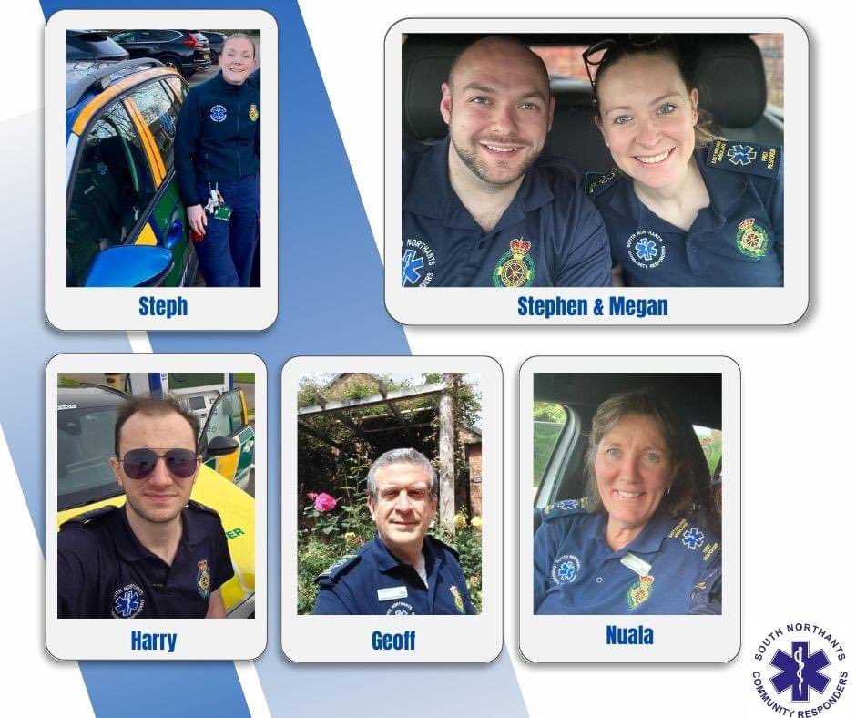 Our fabulous team of CFRs on duty over the last few days. We cover shifts every day of the week, morning, noon & night. Tonight we have Stephen & Megan ready to respond to calls on behalf of East Midlands Ambulance Service. #CFRs #Emas #Patientcare #CPR #volunteers #thankyou
