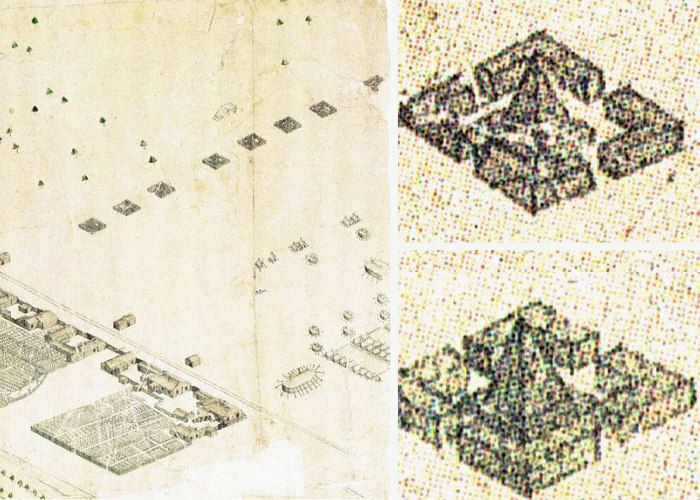 On the 18th-century Axonometric Plan of St. Petersburg, in addition to ruined houses and buried buildings, there is another interesting detail. In the northern part of Vasilevsky Island in rows of pyramids are erected. Who built them, for what purpose, and where they went - is