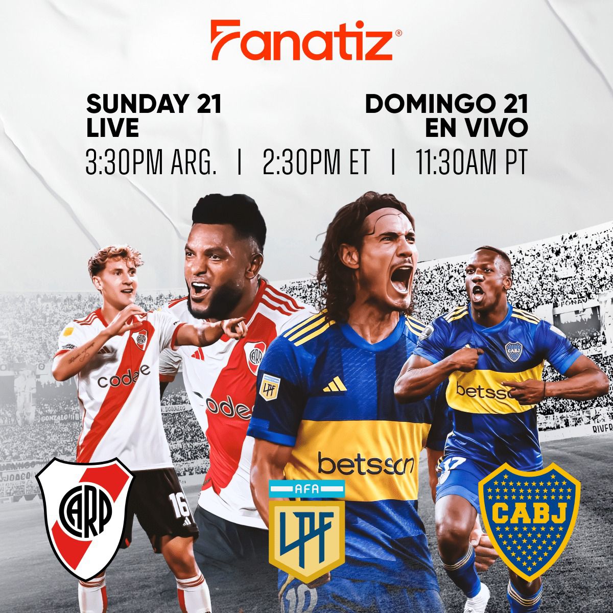 Boca Juniors faces River Plate in the quarterfinals of the Copa de la Liga this Sunday. Claudio Echeverri and Ezequiel Fernández are expected to start! Sign up at the link below to watch the Superclásico on Fanatiz with a special discount: 🔗 fanatiz.jbbfvx.net/4PV209