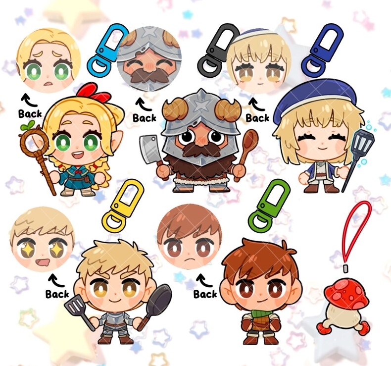 ❤️PREORDER❤️ Dungeon Meshi available in my st0re! Keychains with double expression✨ ⭐️RT appreciate ⭐️L1nk below