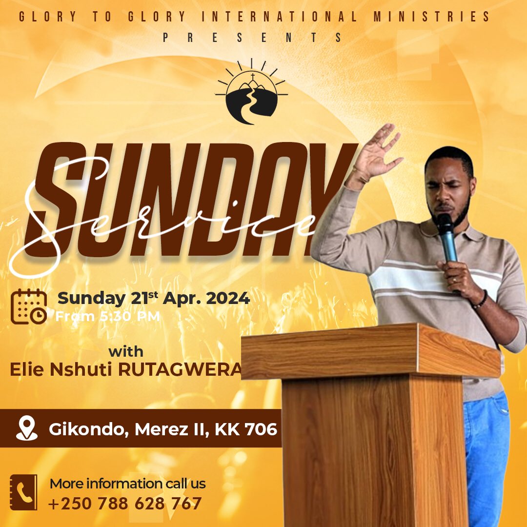 GlorytoGloryInt's tweet photo. โYour word is a lamp to my feet And a light to my path.โ
Psalms 119:105 AMP
Experience the presence of the Holy Spirit, Join us tomorrow at 5:00 pm in Gikondo Merez II for a transformative service, unlocking renewed strength to fulfill His will. ๐๐ฝโจ #EmpoweringService https://t.co/qD1PV7woHl