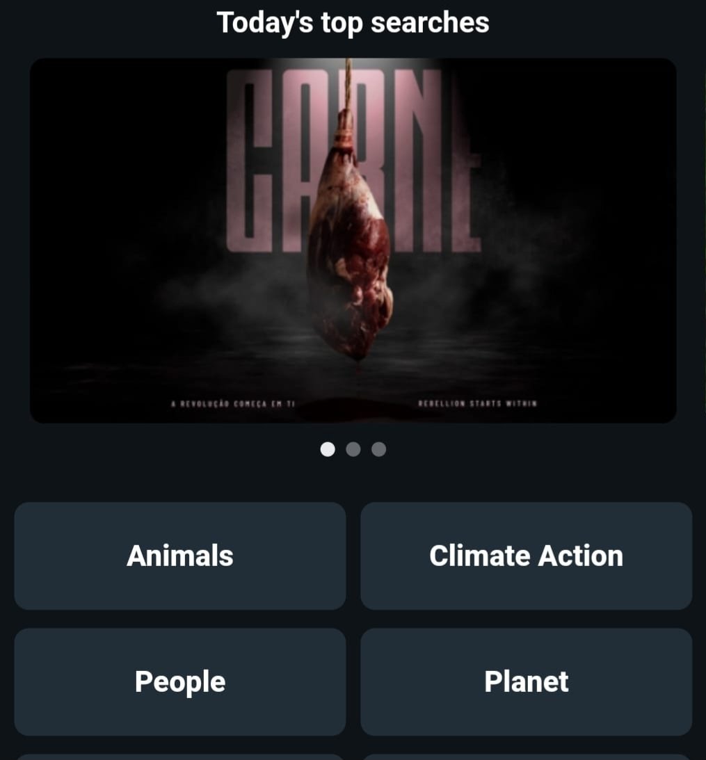 O documentário 'Carne: a pegada insustentável' está no top de pesquisas da plataforma de streaming @wbnofficial Inscrevam-se gratuitamente, vejam e digam nos o que acham. 🤟