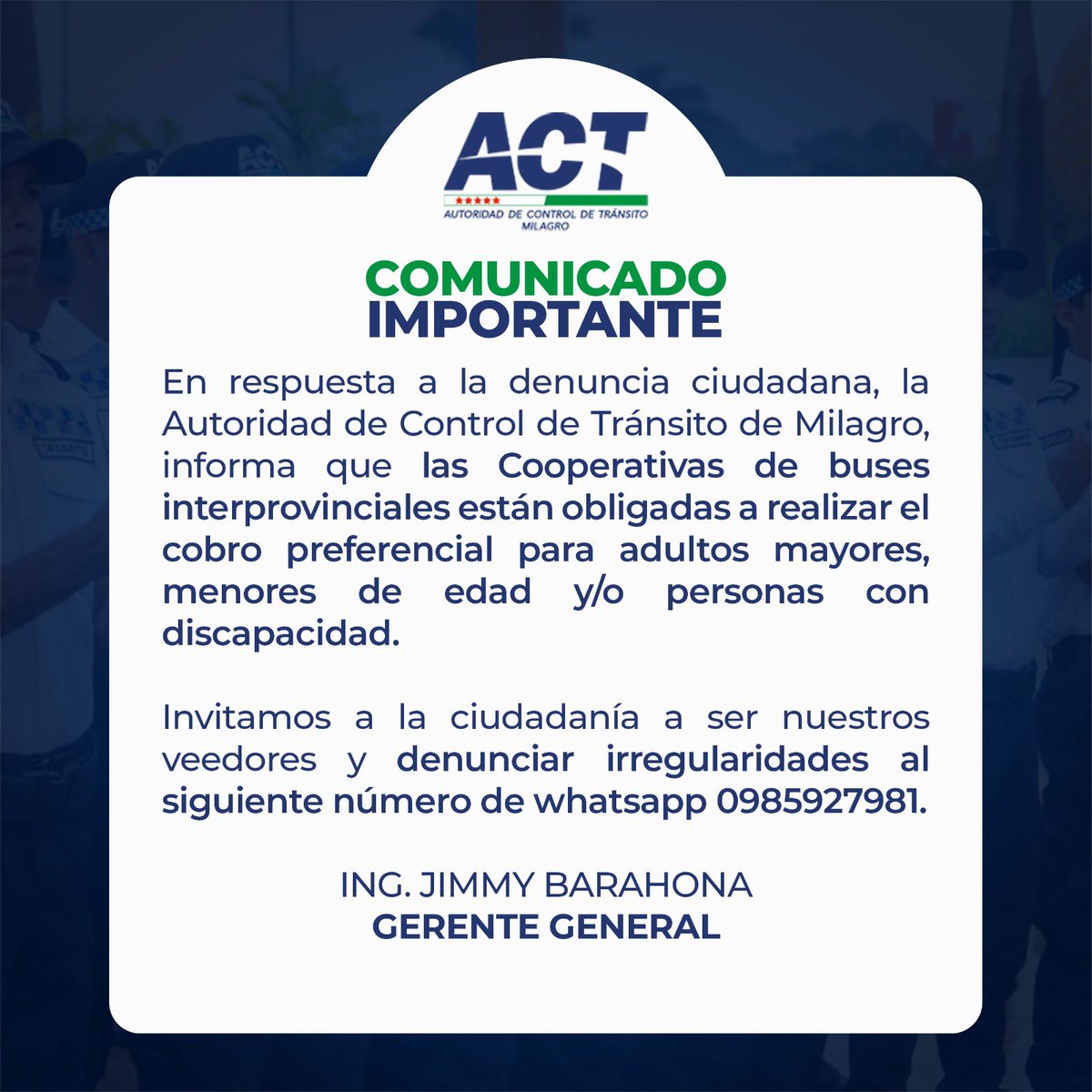 ACTMilagro's tweet photo. #ACTinforma https://t.co/gzPWeDXoh5
