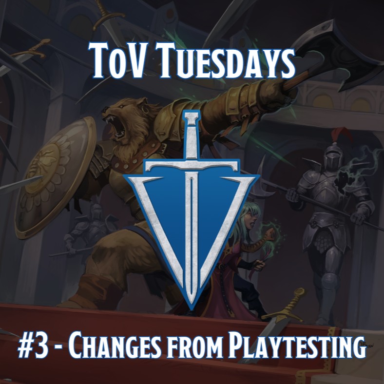 Playtest Feedback elevated TOV to a new level of quality and capability! Miss TOV Tuesday? We've got you covered, check out how playtest feedback shaped TOV into the final product. ➡️: bit.ly/TOV-Tuesday-3 #DND | #TOV | #TTRPG
