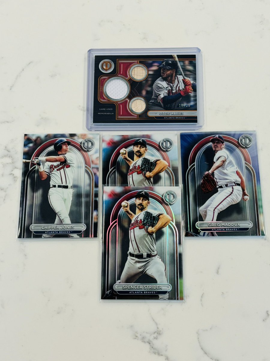 <a href="/CardPurchaser/">Card Purchaser</a> Ozzie Albies Topps Tribute Game Used Triple Relics /25 $20 BMWT add any base cards for $1 #PepSales