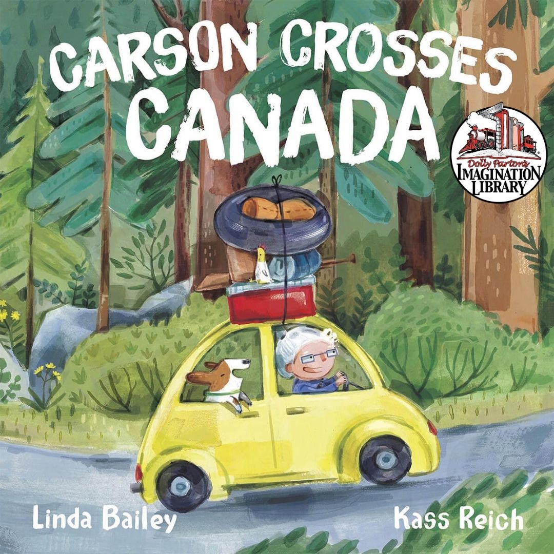 Annie Magruder and her dog Carson have all kinds of adventures as they take a road trip across Canada. Your little one will be excited for a summer adventure after reading this fantastic book by @lindabaileyink, illustrated by Kass Reich! #CanadaBook #ReadOnCanada #DollysLibrary