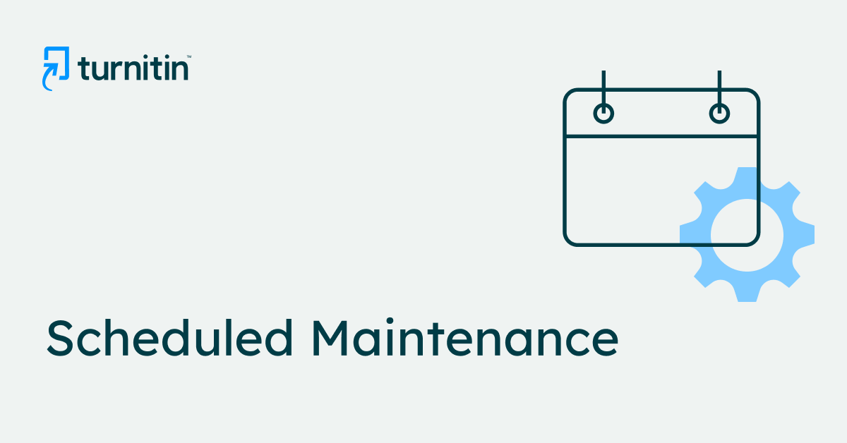 TurnitinStatus's tweet photo. We have completed today's scheduled maintenance. All services are now available. Please restart your browsers, or in some cases, clear your browser cache, to gain access. Thank you for your patience! https://t.co/pNTV9PccPi