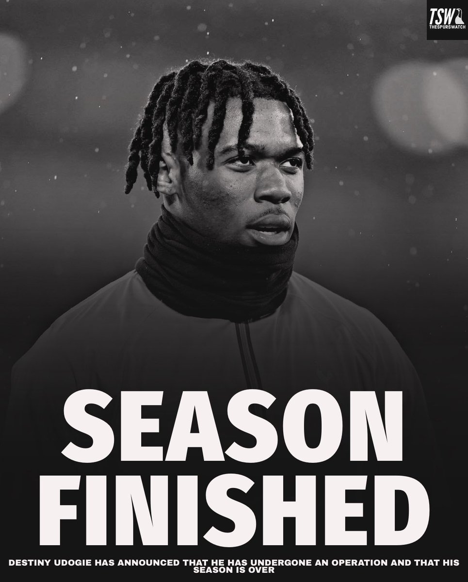 TheSpursWatch's tweet photo. 🚨🚨Destiny Udogie will MISS the remainder of the season after undergoing an operation. [official] https://t.co/Es0rOYR0uQ