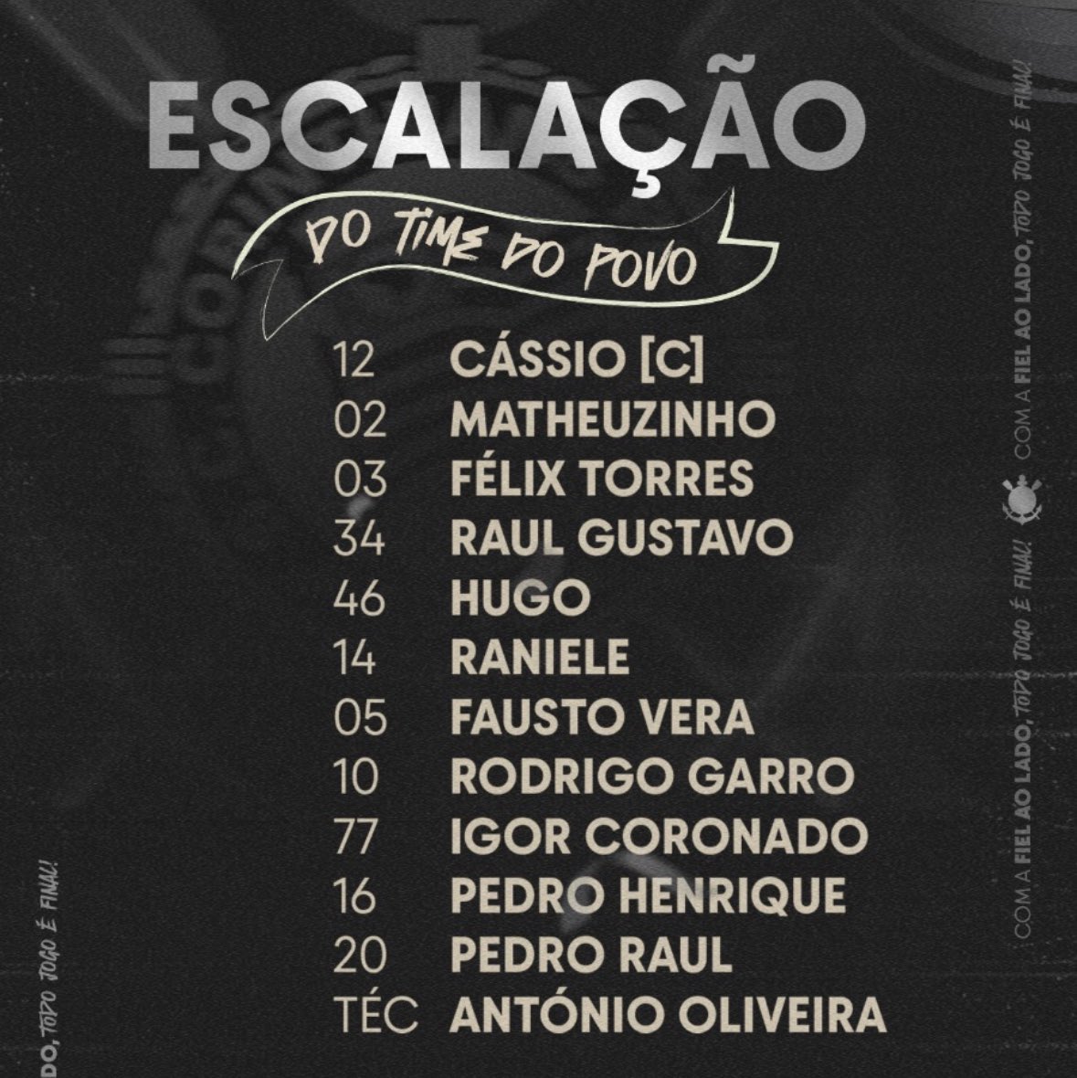 14Decimo's tweet image. Corinthians escalado, o que acharam?